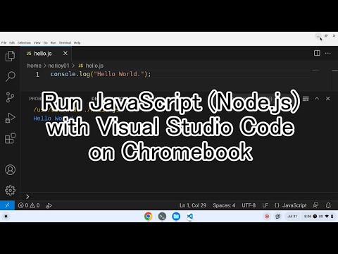 Run JavaScript (Node.js) with Visual Studio Code on Chromebook