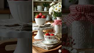 🍓 Strawberry Red Cottage Decor with Crochet Throws & Vintage Treasures 🌿