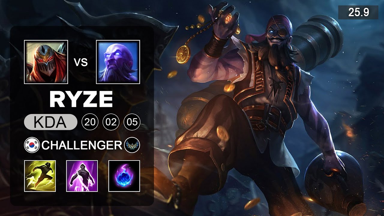 Ryze vs Zed Mid - KR Challenger - Patch 25.9 Season 15