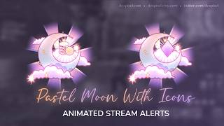 Orange Pastel Moon Animated Stream Alerts with Icons | Dreamy Celestial Alerts for Twitch & VTubers screenshot 5