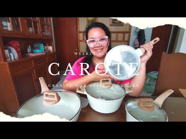 Carote Nonstick Pots and Pans Set, 8 Pcs Induction Kitchen Cookware Sets  (Beige Granite)