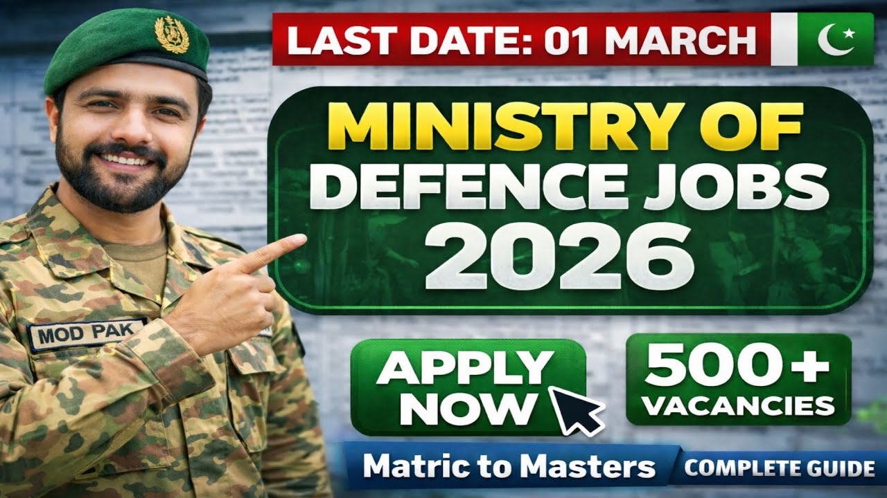 Ministry of Defence Jobs 2026 🇵🇰 | 500+ Vacancies | Apply Online 