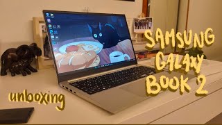 chill laptop unboxing 💻 samsung galaxy book2 💫 | studio ghibli + kpop