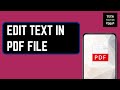 How to Edit Text in PDF File
