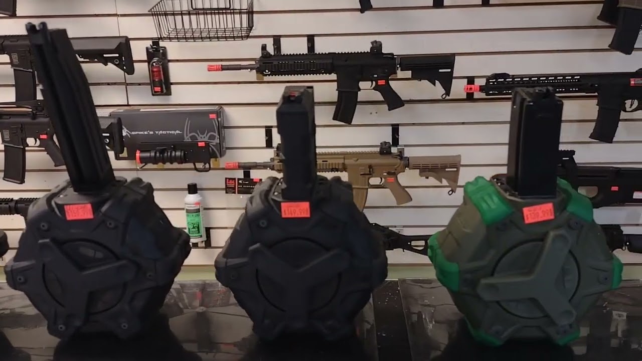 Green Gas Drum Magazines in stock at Combat Zone Sports