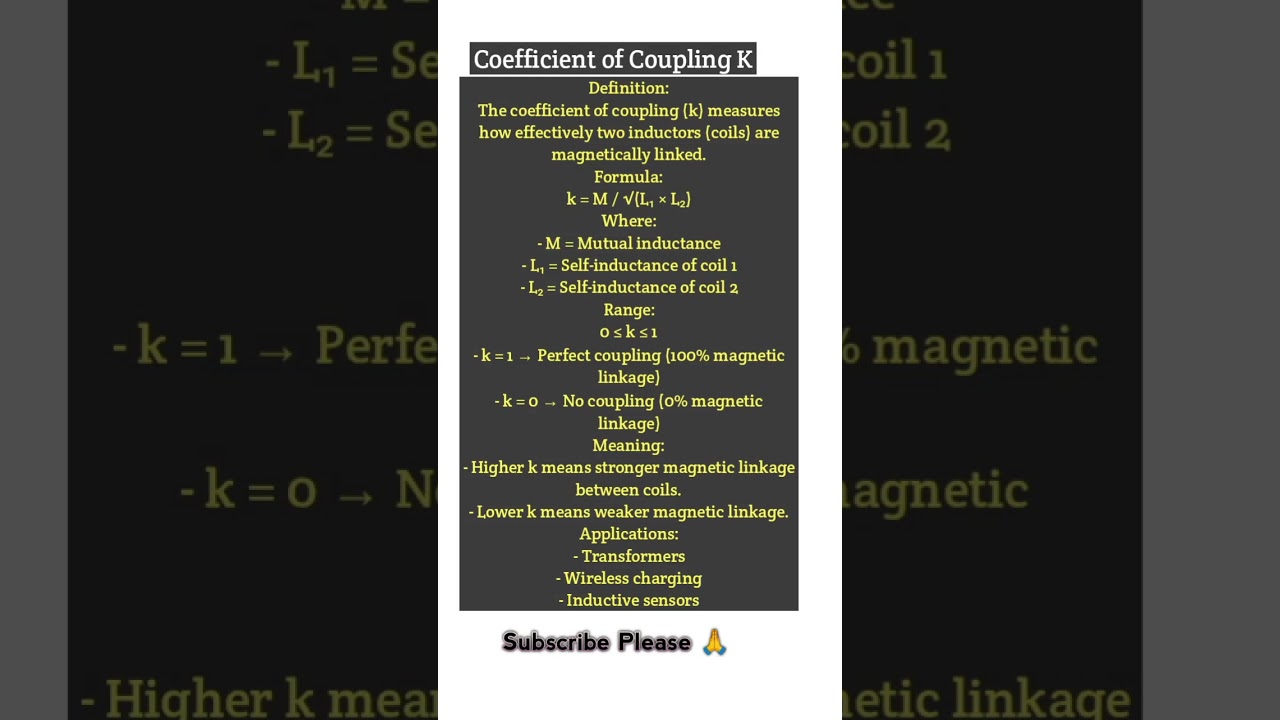 Coefficient of Coupling K