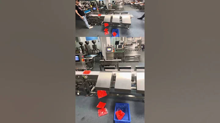 Checkweigher with weight sorting for clothes #checkweigher #weightmachine #weightcheck