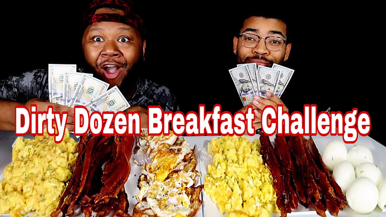 Dirty Dozen Breakfast Challenge: By @PRGang and @Bloveslife 12 Eggs, 12 Bacon, 12 minutes