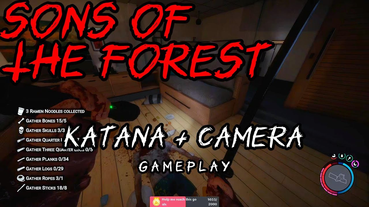 No Commentary Gameplay Underground Bunker + Katana, Camera | Sons of The Forest