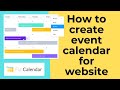 How to create event calendar for website  fullcalendar js example  how to rerender fullcalendar
