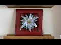 CHRISTMAS EPOXY RESIN GLASS ART BROKEN GLASS POINSETTIA ON A CABINET DOOR, HOLIDAY DECOR DIY