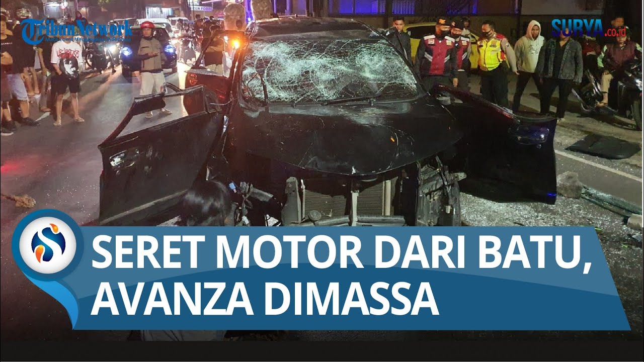 HANCUR, Avanza Mengeluarkan Percikan Api Dikejar Massa, Diduga Kabur Usai Tabrak Motor di Kota Batu