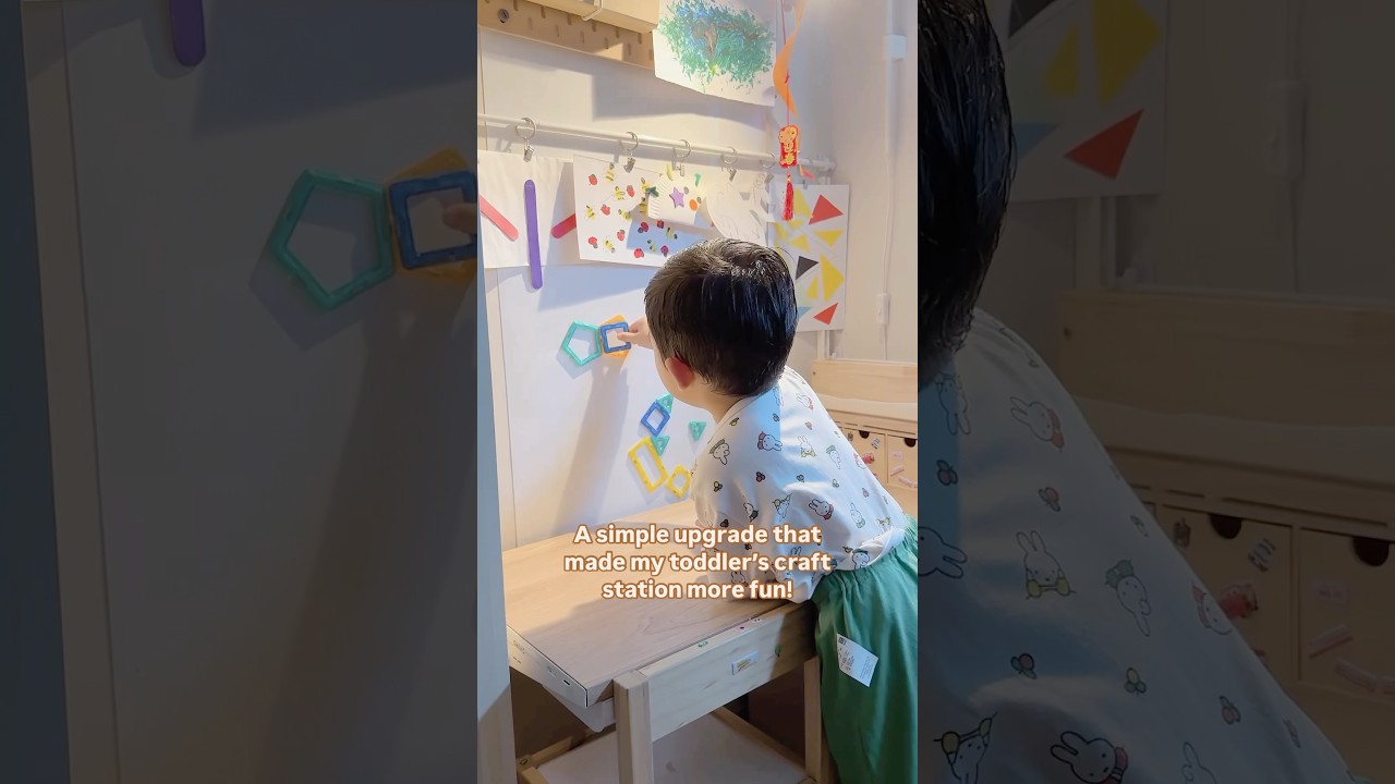 Magnetic whiteboard in my kid’s craft corner 👩‍🎨