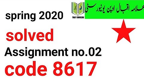 aiou solved Assignment spring 2020 | code 8617 Assignment no.02