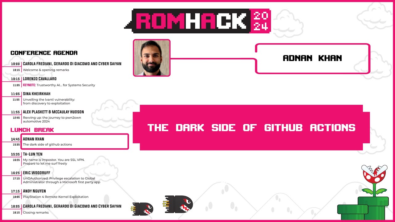 Thumbnail for RomHack 2024 - The Dark Side of GitHub Actions