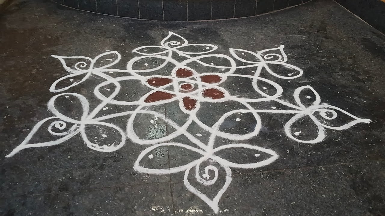 7×4 dots kolam  simple kolam/ rangoli/ kolam #rangoli #kolam 