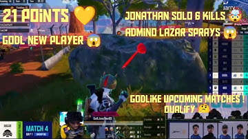 Godlike Total 21 Points 🥶 | Jonathan Solo 6 Kills 😱 | Godlike Bmsd Quator Finals Highlights 💛
