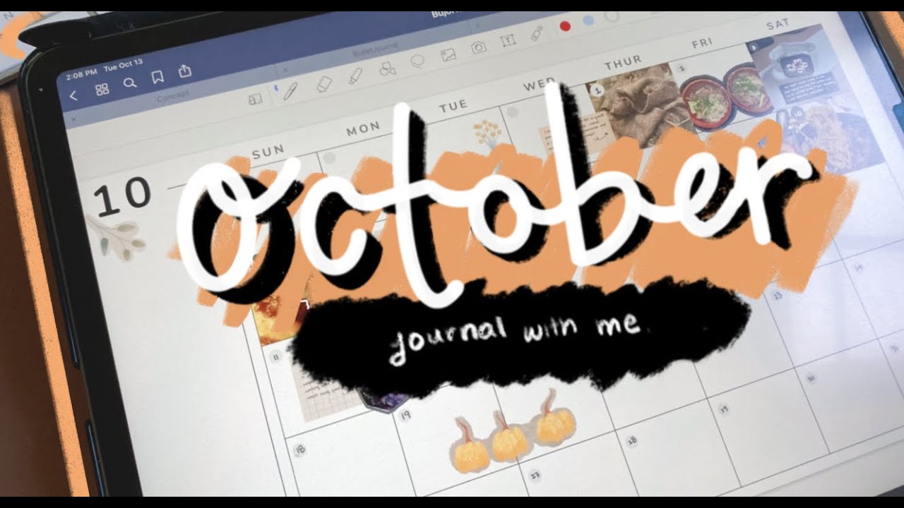 October iPad Journal With Me | ✨Free Template + Halloween/Fall Sticker Set✨| Procreate & Goodnotes5
