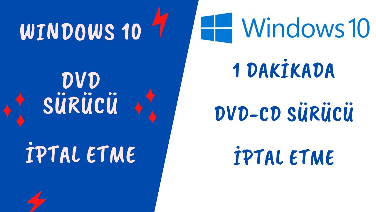 Windows 10 DVDCD Sürücü İptal Etme I DVD Sürücü İptal Etme YouTube