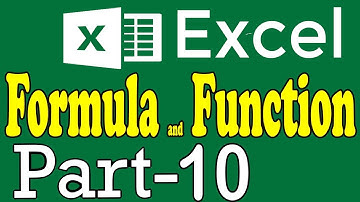 Formula and Function in Excel |MS Excel 2016 Tutorial in Hindi / Urdu Part 10