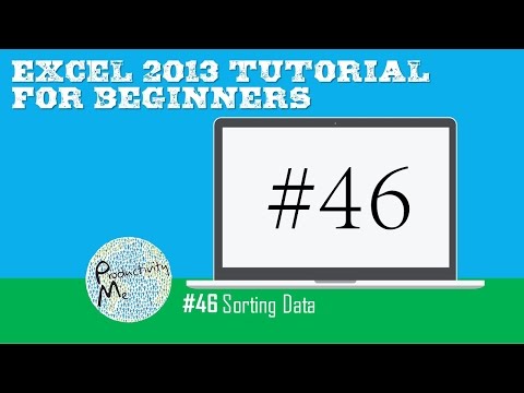 Excel 2013 Tutorial for Beginners #46: Sorting Data