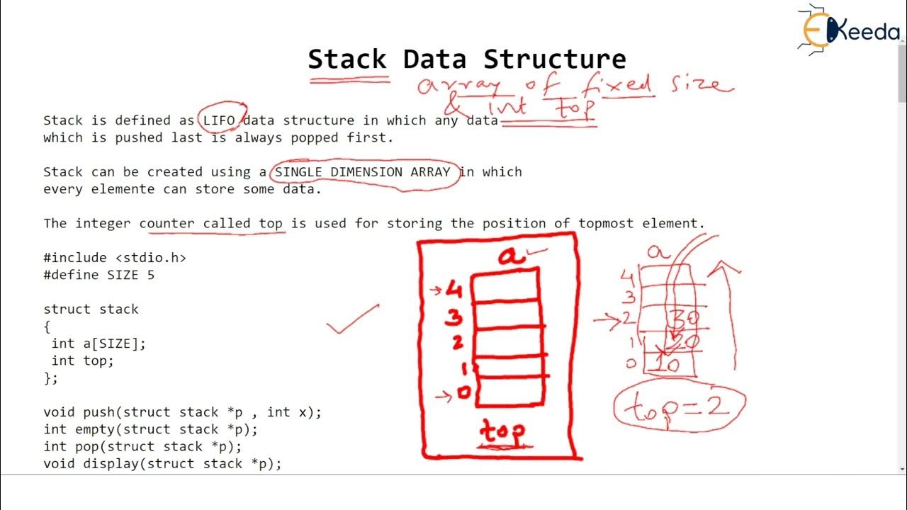 Stack using Array Part | Stack and Queue | Data Structure Using C - YouTube