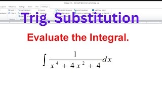 The Integral of 1/(x^4 + 4x^2 + 4)