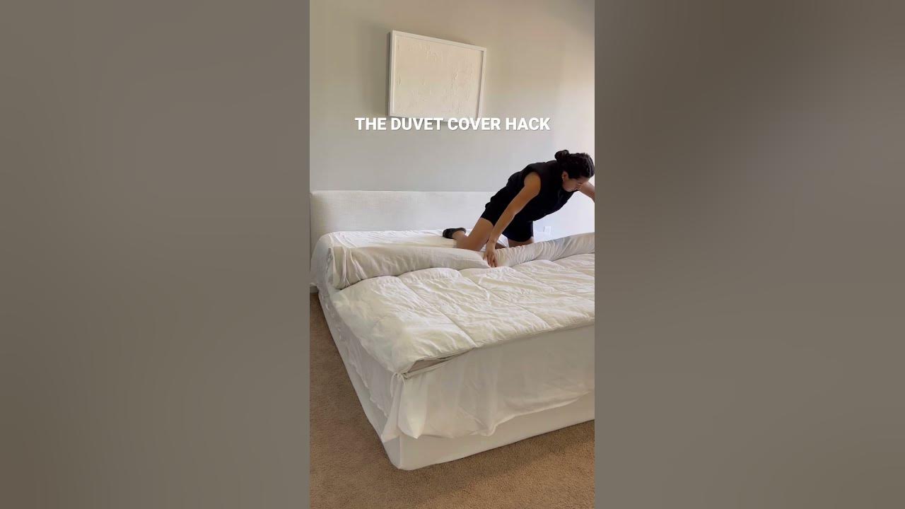 The duvet cover hack! The best hack ever 🤌🏼🤍 homedecor cleanwithme 