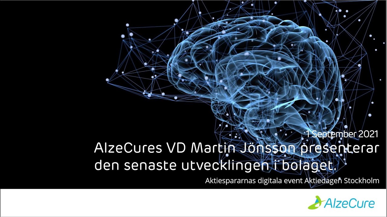 AlzeCures VD Martin Jönsson presenterar den senaste utvecklingen i bolaget