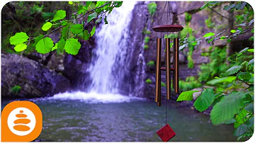 Wind Chimes, waterfall, Calming music for stress and Relaxing 4k - 0096