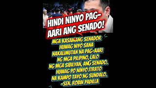 YEHEY!WOW! ROBIN PADILLA PUMALAG VS GATCHALIAN SENADO ISINARA YAY!#comedy#jokes#funny#foryou#shorts