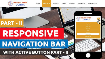 Responsive Navigation Bar With Active Button Part 2 | Navigation Bar With Active Menus | Navbar Menu