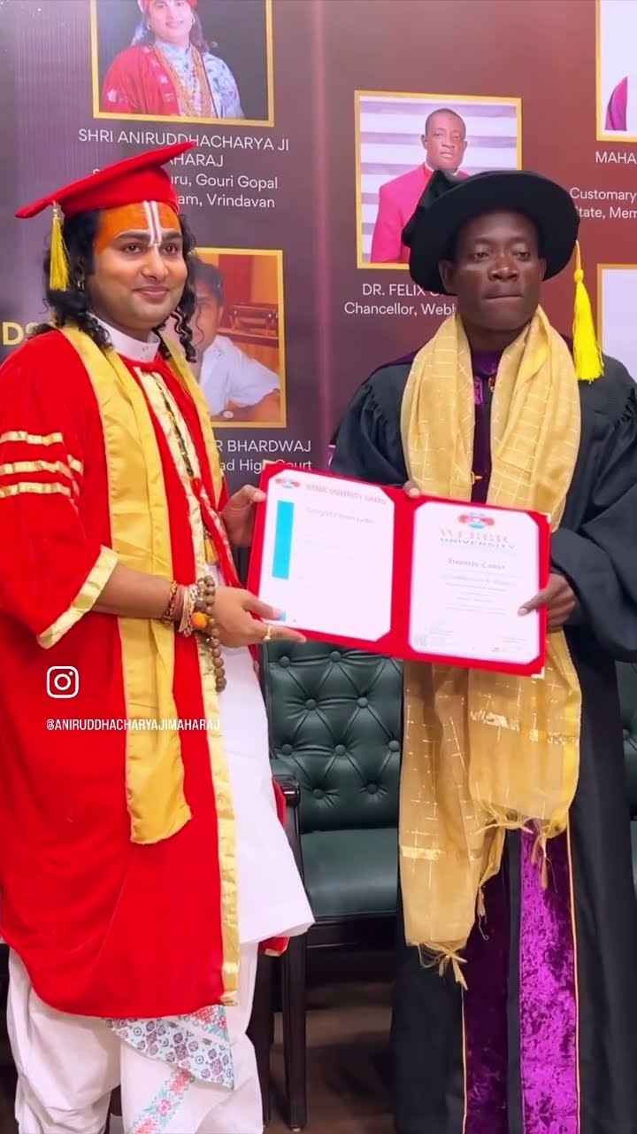 पूज्य महाराज जी और गौरी गोपाल आश्रम परिवार को आज फिर से PhD (डॉक्ट्रेट) की उपाधि से अलंकृत किया गया