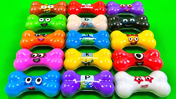 Numberblocks & Alphablocks - Looking CLAY with Bones Coloring! ASMR