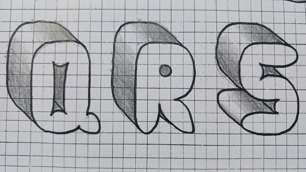 3D Drawing Graffiti Bubble Letters A To Z / How To Draw Capital Letter For Beginners Art On Paper