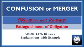 Confusion or Merger. Article 1275-1277. Extinguishment of Obligations. Obligations and Contracts.