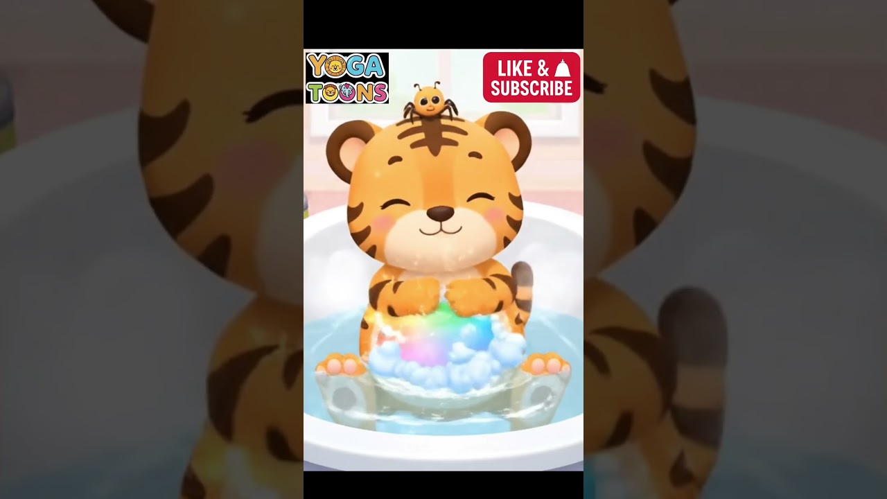 Tiger Cub’s First Bathtub Bath | Super Cute Reactions & Splash Sounds 