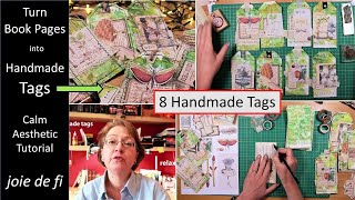 Turn Book Pages Into Handmade Tags | Calm Aesthetic DIY | Tutorial