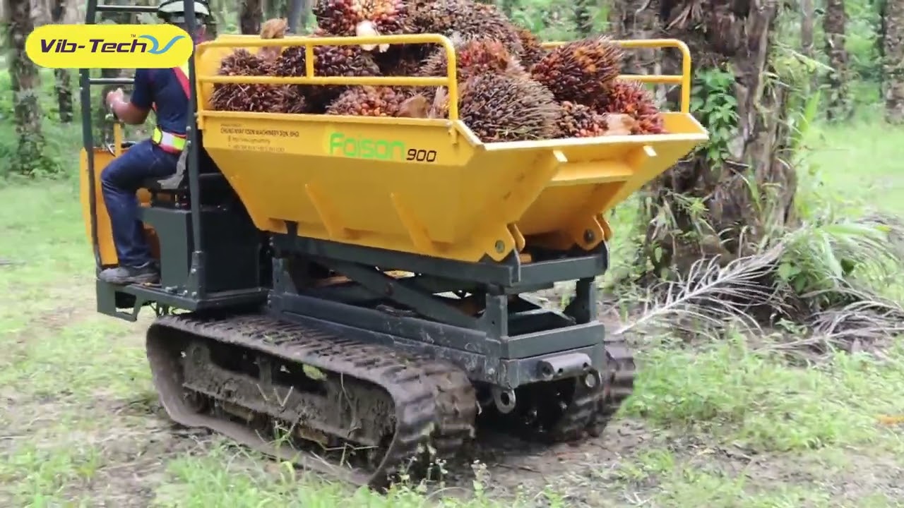 VIBTECH | Mini Dumper Crawler Foison MD900 Testing In Oil Palm Plantation - 900KG Capacity