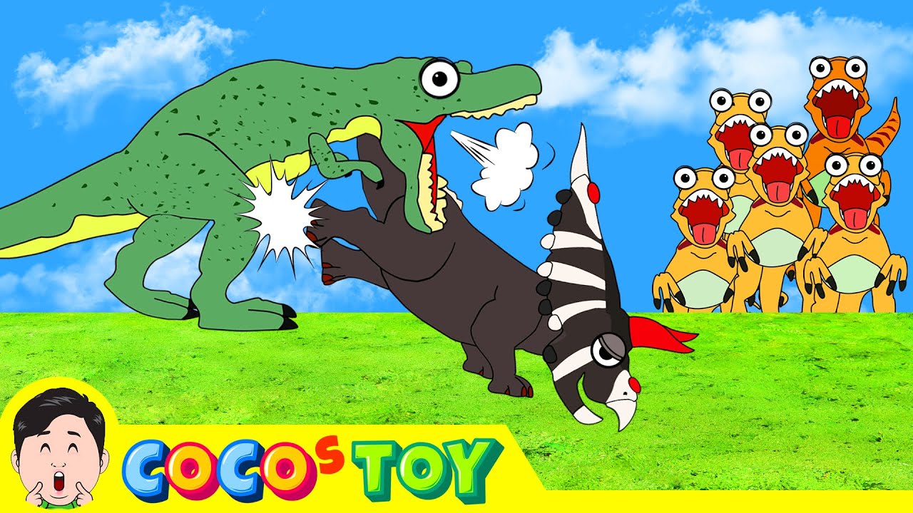 Raptors learn how T-rex fights 2ㅣdinosaur cartoons for childrenㅣCoCosToy