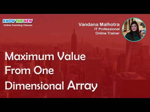 Maximum Value From One Dimensional Array In C - C Programming Course For Beginners in Hindi