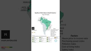 #quality of #life #index in #southamerica | #top 10 #cities | #maps #brazil #ecuador #cuenca #peru