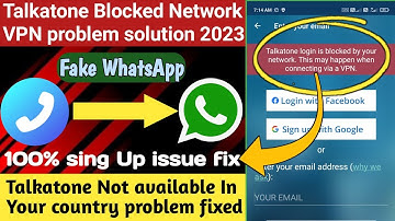 Talkatone an unusual higher number of registration problem solution | Block VPN error fixed 2023 ||