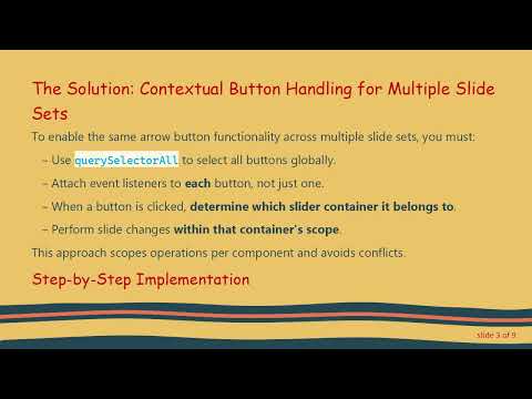 How to Apply Slide Navigation Functionality to Multiple Sets of Buttons Using querySelectorAll