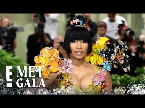 Nicki Minaj BLOOMS in Multi-Colored Flower Dress | 2024 Met Gala