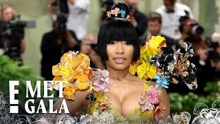 Nicki Minaj BLOOMS in MultiColored Flower Dress | 2024 Met Gala
