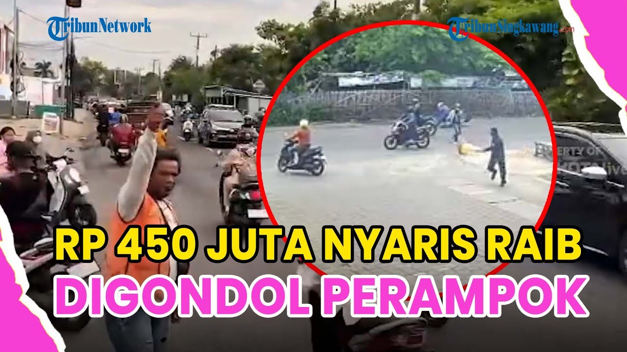 ®️🔴 TEREKAM CCTV❗PENGENDARA MOTOR DI BEKASI DIADANG PERAMPOK BERSENJATA, UANG RP 450 NYARIS RAIB