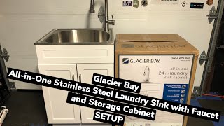 Glacier Bay all in one Laundry Stainless Utility Sink Cabinet  Unboxing & Full Setup  (EASY)