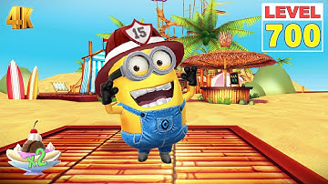 Despicable Me Minion Rush LEVEL 700 Firefighter Minion collect 1.3K Bananas with the Banana Splitter