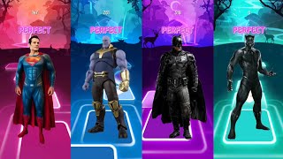 Superman 🆚 Thanos 🆚 Batman 🆚 Black Panther ‼️TILES HOP EDM RUSH 💥 Who Will Win⁉️